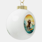 Cockapoo Beach Surfgrafik Keramik Kugel-Ornament (Links)
