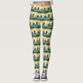 Cockapoo Beach Surfgrafik Leggings (Vorderseite)