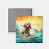Cockapoo Beach Surfgrafik Magnet (Vorderseite/Rückseite)
