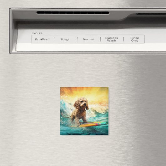 Cockapoo Beach Surfgrafik Magnet (In Situ (Geschirrspüler))