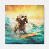 Cockapoo Beach Surfgrafik Magnet (Vorne)