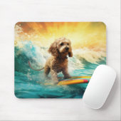 Cockapoo Beach Surfgrafik Mousepad (Mit Mouse)