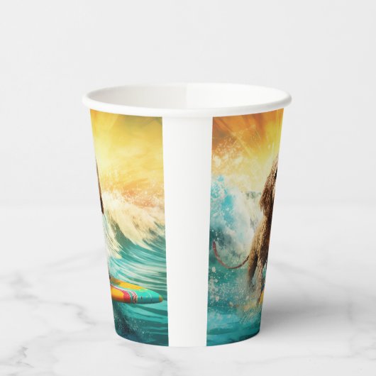 Cockapoo Beach Surfgrafik Pappbecher (Links)