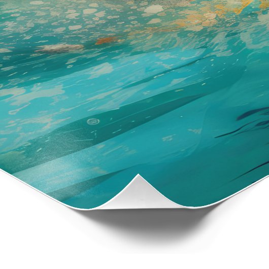 Cockapoo Beach Surfgrafik Poster (Ecke)