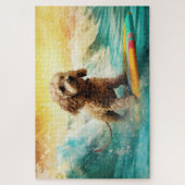 Cockapoo Beach Surfgrafik Puzzle (Vertikal)