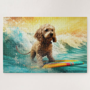 Cockapoo Beach Surfgrafik Puzzle
