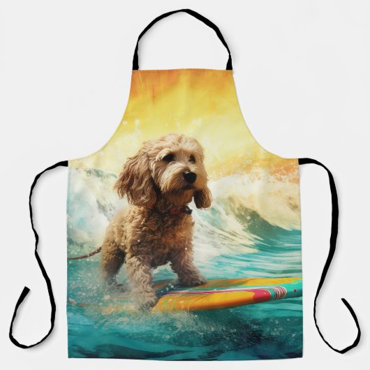 Cockapoo Beach Surfgrafik Schürze (Vorderseite)
