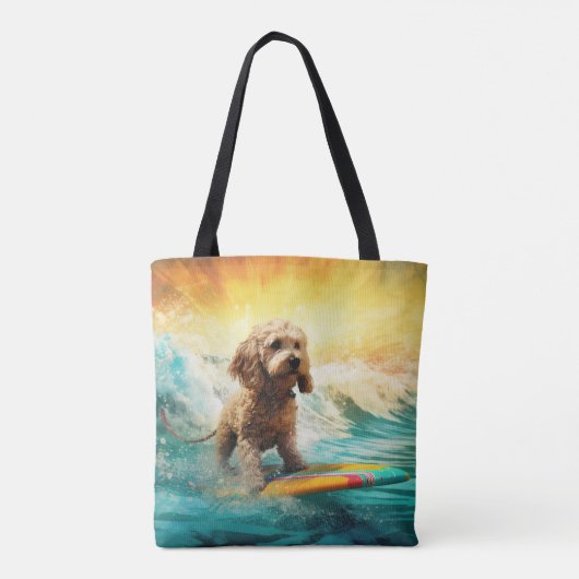 Cockapoo Beach Surfgrafik Tasche (Rückseite)