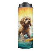 Cockapoo Beach Surfgrafik Thermosbecher (Vorderseite)