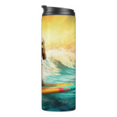 Cockapoo Beach Surfgrafik Thermosbecher (Nach rechts gedreht)