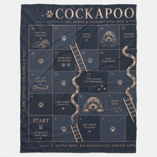 Cockapoo-Besitzer-Decke Fleecedecke (Vorderseite)