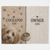 Cockapoo-Besitzer-Seite-Decke Lustiges Hunde-Liebh Fleecedecke (Vorderseite (Horizontal))