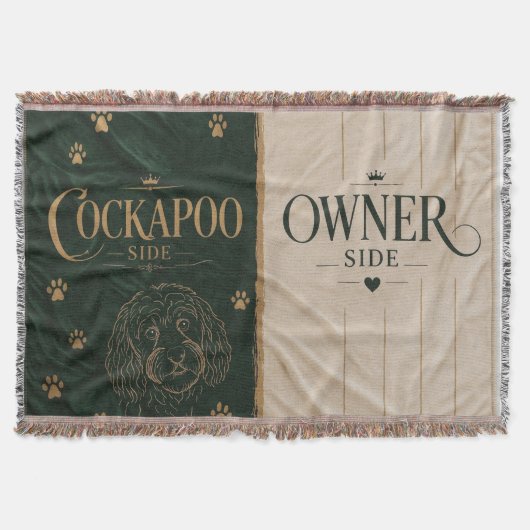 Cockapoo-Besitzer-Seitendecke Lustiges Hundegesche Decke (Vorderseite)