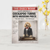 Cockapoo Birthday Card Funny Dog Vintage Joke Karte (Gelbe Blume)