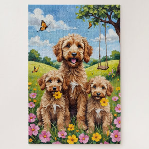 Cockapoo Buttercup Wiesen Kunst Puzzle