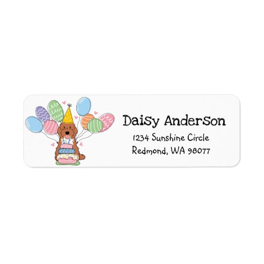 Cockapoo Cavapoo Geburtstagsparty Rücksendeadresse (Vorne)