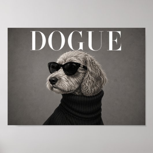 Cockapoo-Chic-Mode-Hunde-Kunstprint Poster (Vorne)