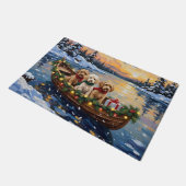 Cockapoo Christmas Boat Holiday Fußmatte (Schrägansicht)