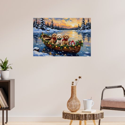 Cockapoo Christmas Boat Holiday Poster (Wohnzimmer 3)