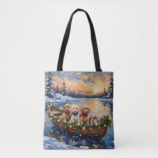 Cockapoo Christmas Boat Holiday Tasche (Vorderseite)