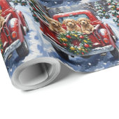 Cockapoo Christmas Red Truck Holiday Geschenkpapier (Rolleneckpunkt)