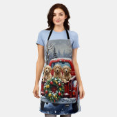 Cockapoo Christmas Red Truck Holiday Schürze (Getragen)