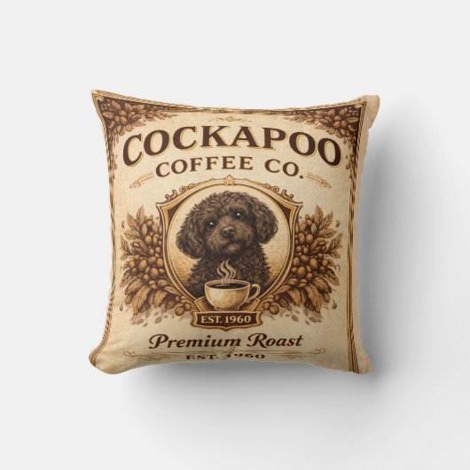Cockapoo Coffee Co Kissen | Geschenkkissen für Hun (Vorderseite)