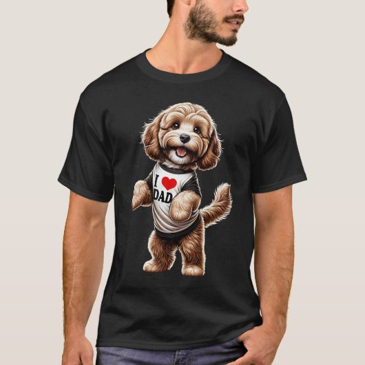 Cockapoo Dad I Love Dad Cockapoo Lover T-Shirt (Vorderseite)