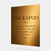 Cockapoo Definition Geschenktafel – Lustiger Hunde Acrylschild (Winkel)