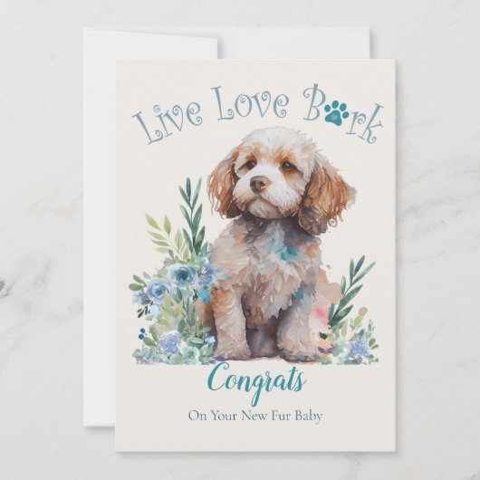 Cockapoo Dog Adoption, Gotcha Tag Karte (Vorderseite)