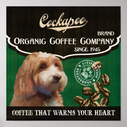 Cockapoo Dog Art Poster - Bio Coffee Company (Vorne)