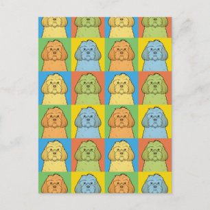 Cockapoo Dog Cartoon Pop Art Postkarte