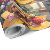 Cockapoo Dog Christmas Gift Box Surprise Geschenkpapier (Rolleneckpunkt)