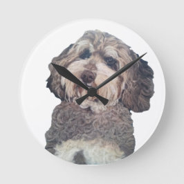 Cockapoo dog clock runde wanduhr