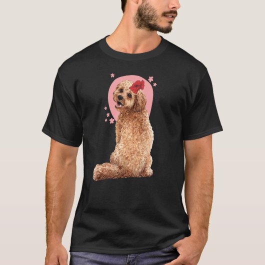 Cockapoo Dog flower T-Shirt (Vorderseite)