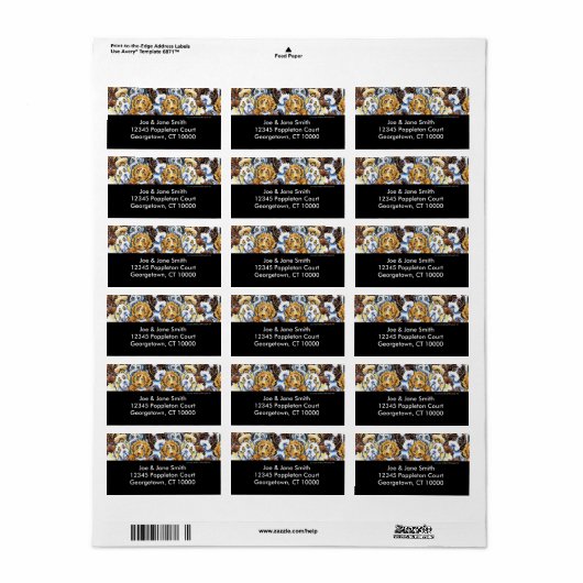 Cockapoo Dog Pack Black Adressaufkleber (Vorne)