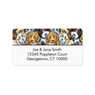 Cockapoo Dog Pack White Adressaufkleber