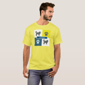 Cockapoo Dog & Paw Y&B Grid Square T-Shirt (Vorne ganz)