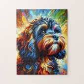Cockapoo Dog Portrait Akryllische Kunst Print Dog Puzzle (Vertikal)