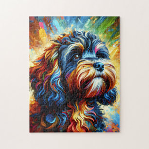 Cockapoo Dog Portrait Akryllische Kunst Print Dog  Puzzle
