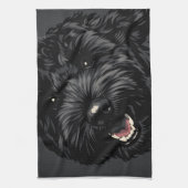 Cockapoo Dog Portrait Black Cockapoo gift Geschirrtuch (Vertikal)