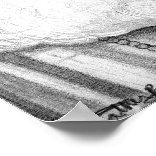 Cockapoo Dog Portrait Poster Print (Ecke)