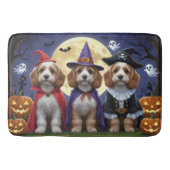 Cockapoo Dog Pumpkin Halloween Funny Badematte (Vorderseite)