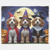 Cockapoo Dog Pumpkin Halloween Funny Fleecedecke (Vorderseite (Horizontal))