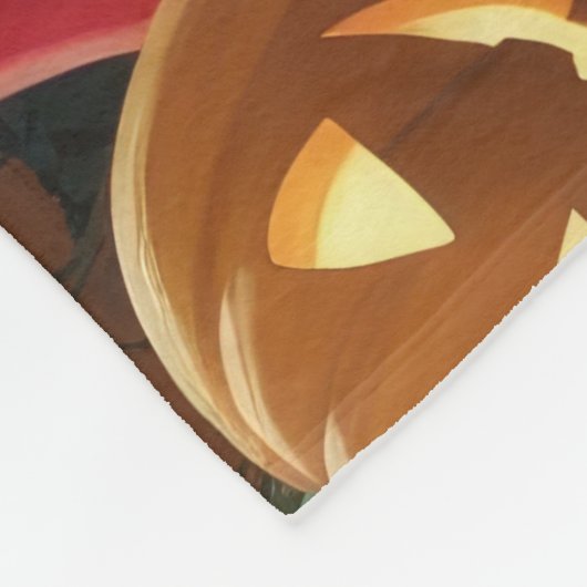 Cockapoo Dog Pumpkin Halloween Funny Fleecedecke (Ecke)