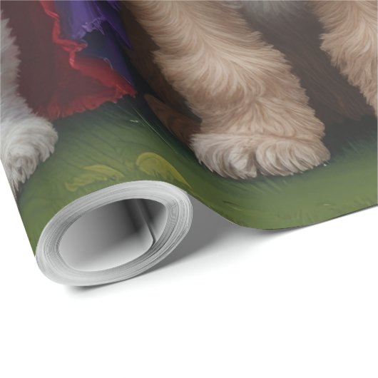 Cockapoo Dog Pumpkin Halloween Funny Geschenkpapier (Rolleneckpunkt)