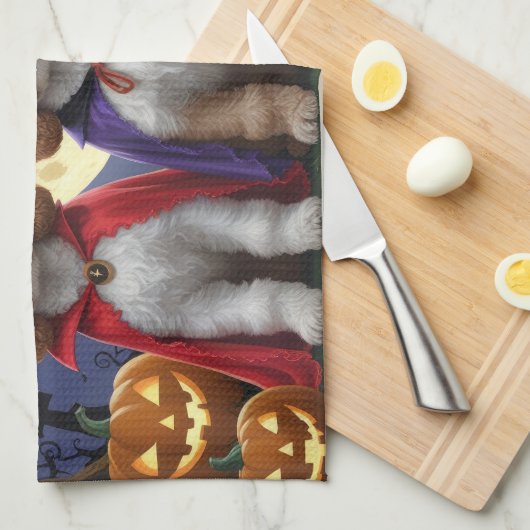 Cockapoo Dog Pumpkin Halloween Funny Geschirrtuch (Viertel Falte)