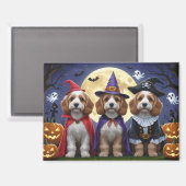 Cockapoo Dog Pumpkin Halloween Funny Magnet (Vorderseite/Rückseite)