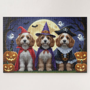 Cockapoo Dog Pumpkin Halloween Funny Puzzle