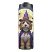 Cockapoo Dog Pumpkin Halloween Funny Thermosbecher (Vorderseite)